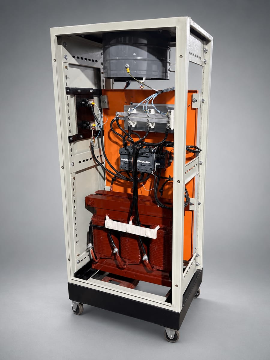 Interior do retificador KTL Helmatron de alta tensão